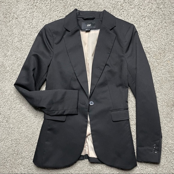 H&M Blazer Black Jacket Women Size 2
